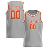 Custom Gray & Orange Red Colors Design Sports Basketball Jersey