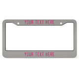 Custom Gray Pink License Plate Frame