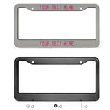 Custom Gray Pink License Plate Frame