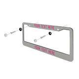 Custom Gray Pink License Plate Frame
