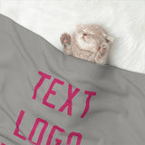 Custom Gray Pink Pet Blanket