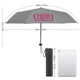 Custom Gray Pink Automatic Umbrella