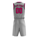 Custom Gray Pink Basketball Set