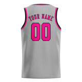 Custom Gray & Pink Colors Design Sports Basketball Jersey