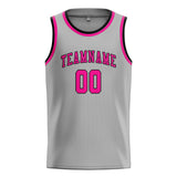 Custom Gray & Pink Colors Design Sports Basketball Jersey