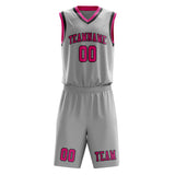 Custom Gray Pink Basketball Set