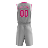 Custom Gray Pink Basketball Set