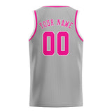 Custom Gray & Pink Colors Design Sports Basketball Jersey