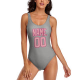 Custom Gray Light Pink Swimsuit