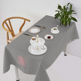 Custom Gray Pink Square Table Cloth