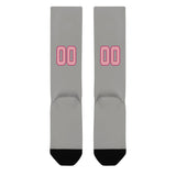 Custom Gray Light Pink Knee-High Sock