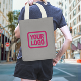 Custom Gray Light Pink Canvas Tote Bag