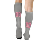 Custom Gray Light Pink Knee-High Sock
