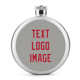 Custom Gray Red Hip Flask