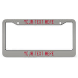 Custom Gray Red License Plate Frame