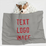 Custom Gray Red Pet Blanket