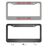 Custom Gray Red License Plate Frame