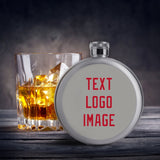 Custom Gray Red Hip Flask