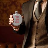Custom Gray Red Hip Flask