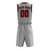 Custom Gray Red Basketball Set