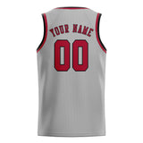 Custom Gray & Red Colors Design Sports Basketball Jersey