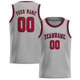 Custom Gray & Red Colors Design Sports Basketball Jersey
