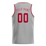Custom Gray & Red Colors Design Sports Basketball Jersey