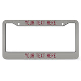 Custom Gray Crimson Red License Plate Frame
