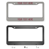 Custom Gray Crimson Red License Plate Frame