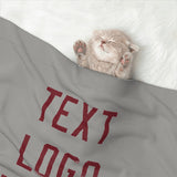 Custom Gray Crimson Red Pet Blanket