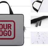 Custom Gray Crimson Red Laptop Bag
