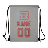 Custom Gray Copper Rose Drawstring Bag