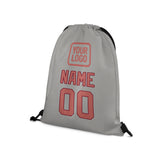 Custom Gray Copper Rose Drawstring Bag