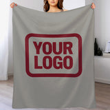 Custom Gray Crimson Red Blanket