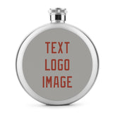 Custom Gray Coral Red Hip Flask
