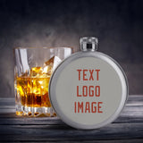 Custom Gray Coral Red Hip Flask