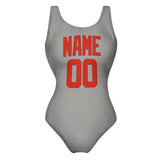 Custom Gray Orange Red Swimsuit