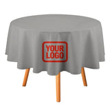 Custom Gray Orange Red Round Table Cloth