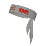 Custom Gray Orange Red Headband
