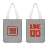 Custom Gray Orange Red Canvas Tote Bag