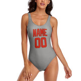 Custom Gray Orange Red Swimsuit