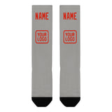 Custom Gray Orange Red Knee-High Sock