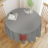 Custom Gray Orange Red Round Table Cloth