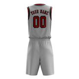 Custom Gray Coral Red Basketball Set