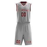 Custom Gray Coral Red Basketball Set