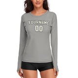 Custom Gray Cream Women's Long-Sleeve Shirt