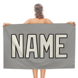 Custom Gray Cream Beach Towel