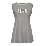 Custom Gray Cream Cheerleader Dress