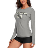 Custom Gray Cream Women's Long-Sleeve Shirt