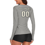 Custom Gray Cream Women's Long-Sleeve Shirt